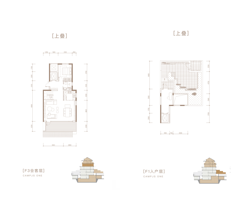 顺义金禧璞瑅别墅售楼处房价1300万上叠的户型图