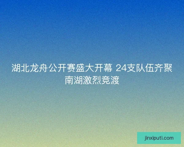 湖北龙舟公开赛盛大开幕 24支队伍齐聚南湖激烈竞渡