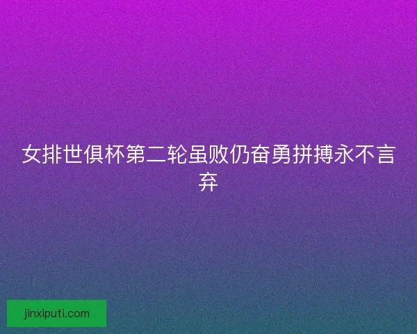 女排世俱杯第二轮虽败仍奋勇拼搏永不言弃